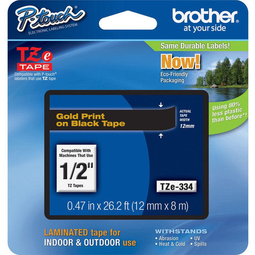 Cartouches de ruban laminé Brother P-touch TZe TZE334
