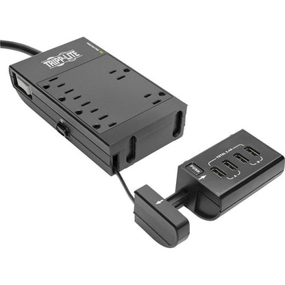 Multiprise avec parasurtenseur Tripp Lite 6 prises avec 4 ports de chargement/synchronisation USB - 6 x NEMA 5-15R, 4 x USB - 1800 VA - 1080 J - Entrée 120 V CA TLP66USBR
