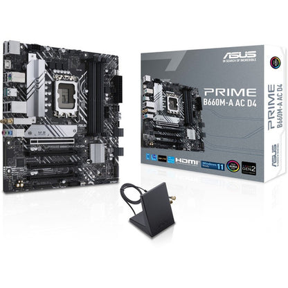 Carte mère de bureau Asus Prime B660M-A AC D4 - Chipset Intel B660 - Socket LGA-1700 - Mémoire Intel Optane compatible - Micro ATX PRIME B660M-A AC D4