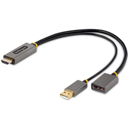 Adaptateur HDMI vers DisplayPort StarTech.com de 30 cm, source HDMI 4K 60 Hz HDR vers moniteur DP, alimentation par bus USB, HDMI 2.0 vers DisplayPort 1.2 128-HDMI-DISPLAYPORT