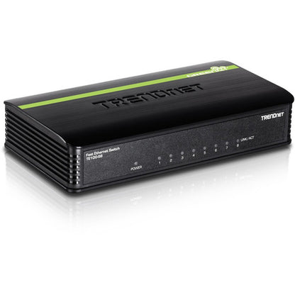TRENDnet Commutateur de bureau Ethernet GREENnet 10/100 Mbps non géré à 8 ports ; TE100-S8 ; 8 ports Ethernet 10/100 Mbps ; capacité de commutation de 1,6 Gbps ; boîtier en plastique ; commutateur Ethernet réseau ; Plug &amp; Play TE100-S8