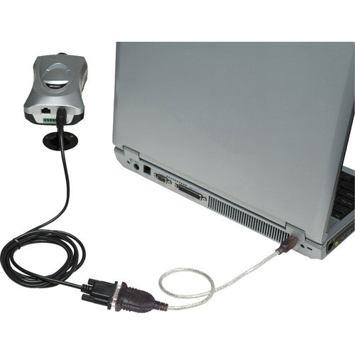 Manhattan USB-A to Serial Converter cable, 45cm, Male to Male, Serial/RS232/COM/DB9, Prolific PL-2303RA Chip, Equivalent to Startech ICUSB232V2, Black/Silver cable, Three Year Warranty, Blister 205146