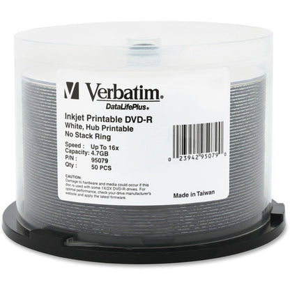 Support DVD enregistrable Verbatim DataLifePlus 95079 - DVD-R - 16x - 4,70 Go - Paquet de 50 Spindle 95079