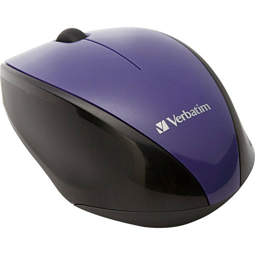 Souris sans fil Verbatim Multi-Trac à LED bleue pour ordinateur portable - Violet 97994
