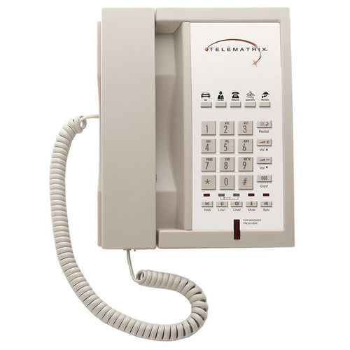 Téléphone à haut-parleur à 2 lignes et 5 boutons Telematrix 3302MWD5 Ash