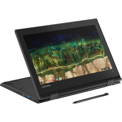 Lenovo 500e Chromebook 2e génération 81MC0059US Chromebook convertible 2 en 1 à écran tactile 11,6" - HD - 1366 x 768 - Intel Celeron N4120 Quad-core (4 cœurs) 1,10 GHz - 8 Go de RAM totale - 64 Go de mémoire flash - Noir 81MC0059US