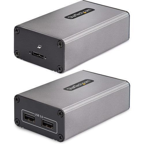StarTech.com Extendeur USB 3.0 à 2 ports sur fibre multimode OM3, LC/LC, 2 hubs USB-A 5 Gbit/s, 350 m (1 150 pi), extension de fibre optique USB durable F35023-USB-EXTENDER