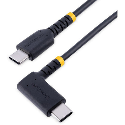 StarTech.com Câble de charge USB C à angle droit de 30 cm, 60 W PD 3 A, câble USB-C à charge rapide robuste, fibre aramide robuste et durable R2CCR-30C-USB-CABLE