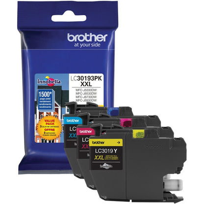 Brother Innobella LC30193PKS Original Inkjet Ink Cartridge - Yellow, Cyan, Magenta - 3 / Pack LC30193PKS
