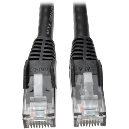 Câble de raccordement moulé anti-accroc Gigabit Cat6 de 15 pieds de Tripp Lite (RJ45 M/M) - Noir N201-015-BK