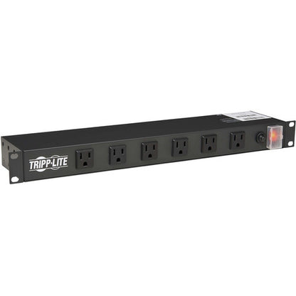Multiprise Tripp Lite pour montage en rack en métal 120 V 5-15R à angle droit 12 prises 1U RS-1215-RA
