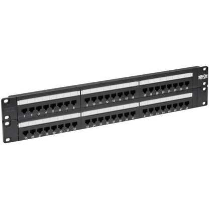 Tripp Lite 48-Port Cat6 Cat5 Patch Panel Rackmount 110 Punch Down RJ45 Ethernet 1URM 568B N252-048