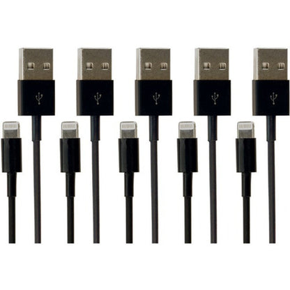 Câble VisionTek Lightning vers USB 1 mètre Noir Lot de 5 (M/M) 900784