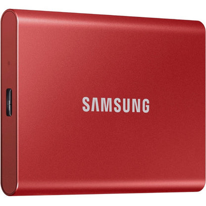 Disque SSD portable Samsung T7 MU-PC500R/AM 500 Go - Externe - PCI Express NVMe - Rouge métallisé MU-PC500R/AM