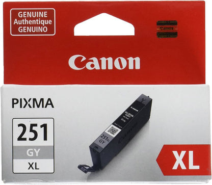 Cartouche d'encre à jet d'encre haute capacité d'origine Canon CLI-251GY XL - Pack gris 6452B001