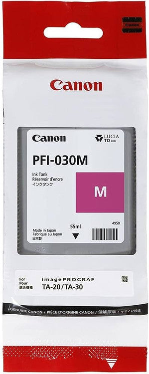 Cartouche d'encre à jet d'encre d'origine Canon PFI-030M - Magenta - 1 paquet 3491C001