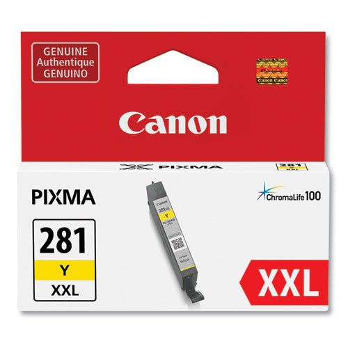 Cartouche d'encre à jet d'encre d'origine Canon CLI-281 XXL - Pack jaune 1982C001
