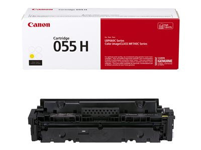 Cartouche de toner laser haute capacité d'origine Canon 055H - Jaune - 1 paquet 3017C001