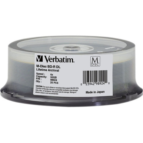 Support enregistrable Blu-ray Verbatim - BD-R DL - 8x - 50 Go - Paquet de 25 Spindle 98924
