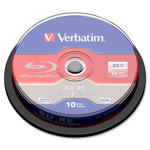 Verbatim BD-RE 25 Go 2X avec surface de marque - Boîte de 10 disques 43694