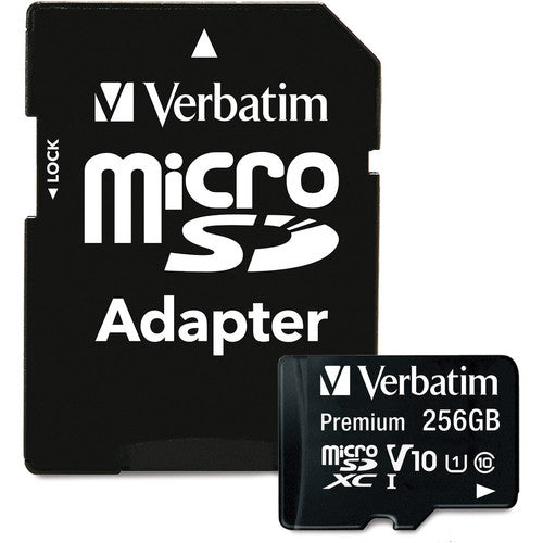 Carte microSDXC Verbatim Premium 256 Go Classe 10/UHS-I (U1) - 1 paquet 70364