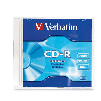 CD-R Verbatim 700 Mo 52X avec surface de marque - 1 pack Slim Case 94776