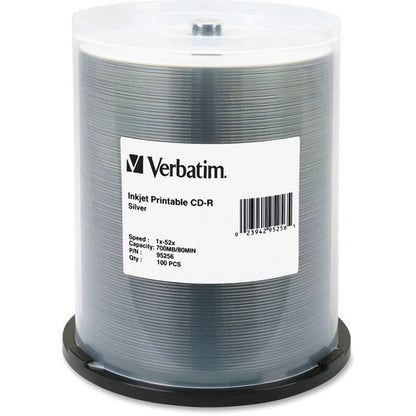 Support enregistrable sur CD Verbatim 95256 - CD-R - 52x - 700 Mo - Paquet de 100 Spindle 95256