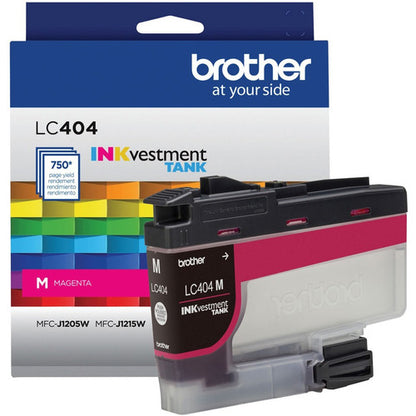 Cartouche d'encre à jet d'encre d'origine Brother INKvestment LC404M à rendement standard - Paquet unique - Magenta - 1 de chaque LC404MS