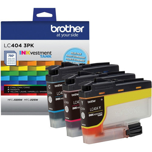 Brother INKvestment LC4043PK Original Standard Yield Inkjet Ink Cartridge - Cyan, Magenta, Yellow - 3 Pack LC4043PKS