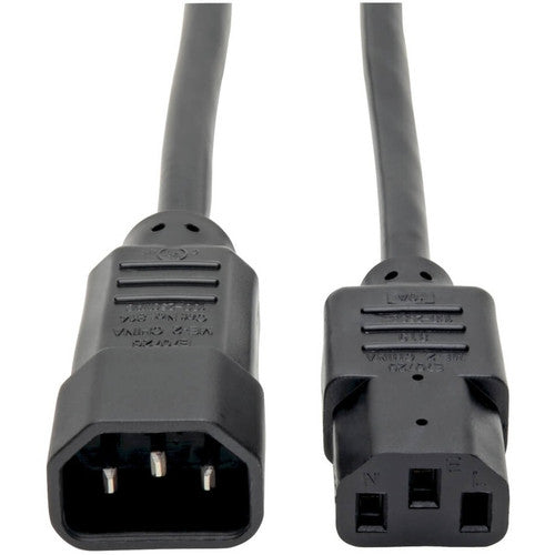 Câble d'extension de cordon d'alimentation pour ordinateur Tripp Lite 1 pi C14 à C13 10 A 18 AWG 1 pi P004-001