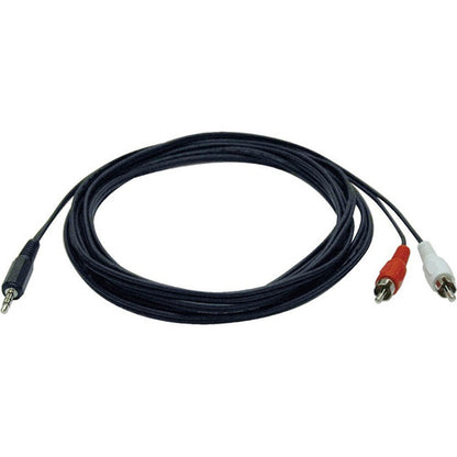 Câble adaptateur répartiteur audio mini stéréo vers 2 RCA en Y Tripp Lite 6 pieds 3,5 mm M/M 6' P314-006
