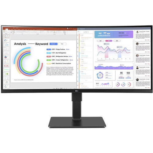 Moniteur LED incurvé LG Ultrawide 34BQ77QB-B 34" avec webcam UW-QHD - 21:9 - Noir texturé 34BQ77QB-B