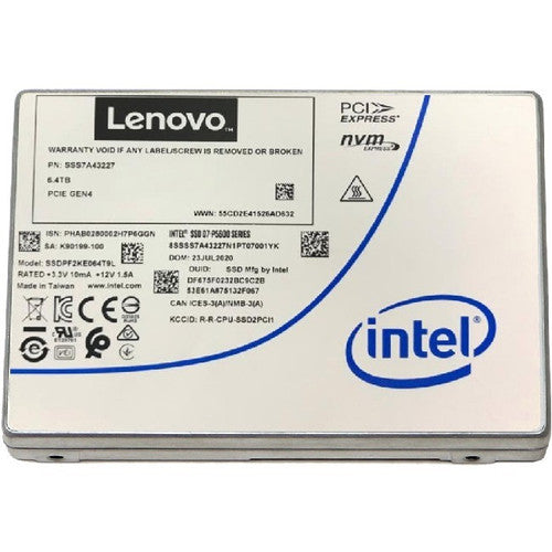 Disque SSD Lenovo P5620 3,20 To - 2,5" interne - U.2 (PCI Express NVMe 4.0 x4) - Utilisation mixte 4XB7A76782