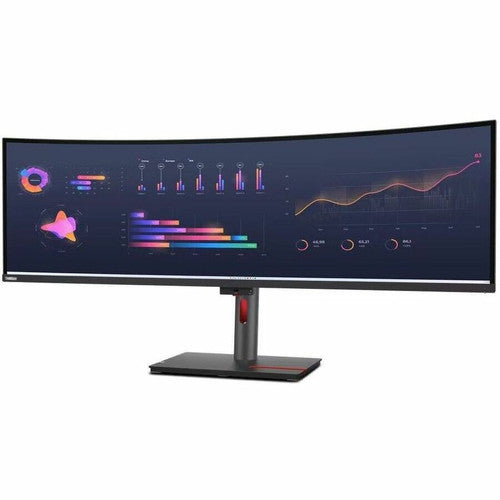 Lenovo ThinkVision P49w-30 49" Class Webcam Dual Quad HD (DQHD) Curved Screen LED Monitor - 32:9 - Raven Black 63DBZAR1US