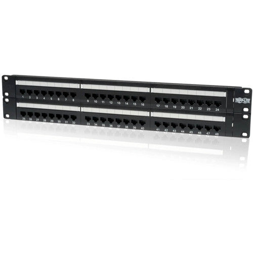 Panneau de brassage pour montage en rack Cat5e Cat5e 48 ports Tripp Lite 568B 110 perforations 2URM TAA N052-048