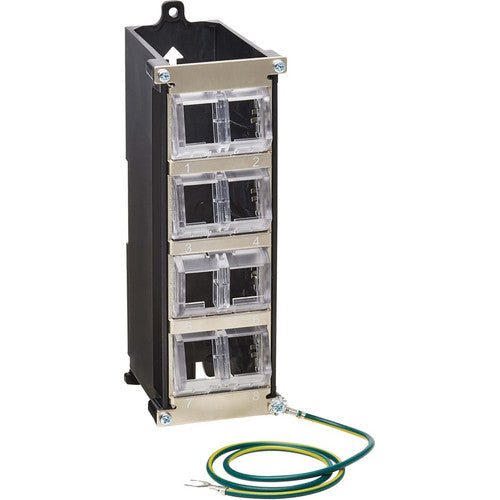 Boîtier de montage Tripp Lite by Eaton N063-008-ENC pour rail DIN, module Keystone, coupleur en ligne - Noir, argent - Conforme TAA N063-008-ENC