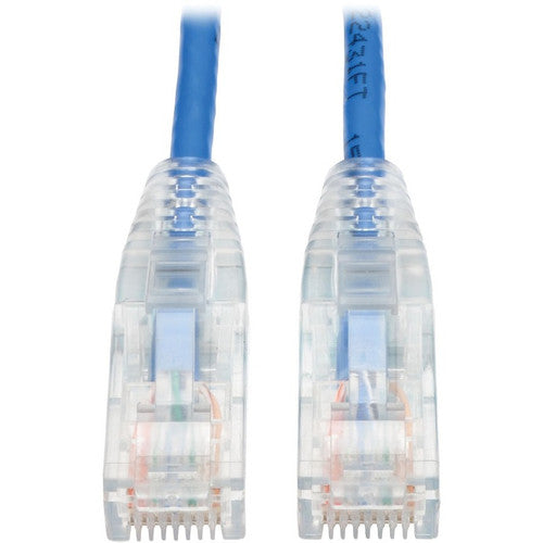 Câble de raccordement UTP moulé fin Cat6 Gigabit sans accroc Tripp Lite by Eaton (RJ45 M/M), bleu, 1,5 m N201-S05-BL