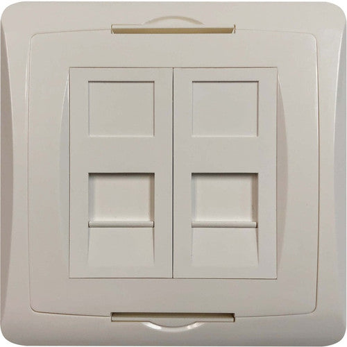 Plaque murale à 2 ports de style britannique Tripp Lite by Eaton, module à obturateur non chargé, blanc N042U-WK2-S