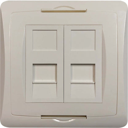 Plaque murale à 2 ports de style britannique Tripp Lite by Eaton, module à obturateur non chargé, blanc N042U-WK2-S