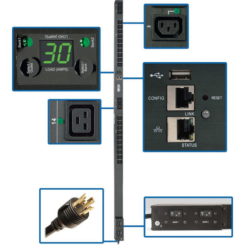 Unité de distribution d'alimentation à 24 prises Tripp Lite par Eaton PDUNVR30HVLX PDUNVR30HVLX