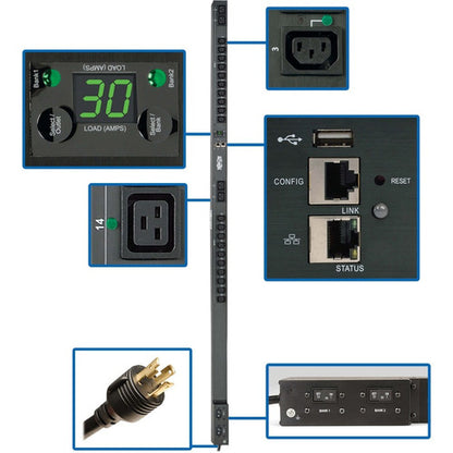 Unité de distribution d'alimentation à 24 prises Tripp Lite par Eaton PDUNVR30HVLX PDUNVR30HVLX