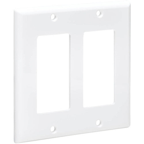 Plaque frontale double Tripp Lite par Eaton, style Decora - verticale, blanche N042D-200-WH