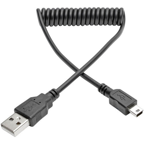 Câble spiralé USB 2.0 haute vitesse A vers Mini-B de Tripp Lite par Eaton (M/M), 6 pi U030-006-COIL