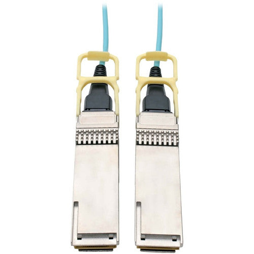 Câble optique actif Tripp Lite by Eaton QSFP28 vers QSFP28 - 100 GbE, AOC, M/M, Aqua, 15 m (49,2 pi) N28H-15M-AQ