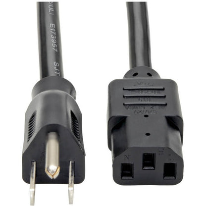 Tripp Lite 2ft Computer Power Cord Cable 5-15P to C13 Heavy Duty 15A 14AWG 2' P007-002