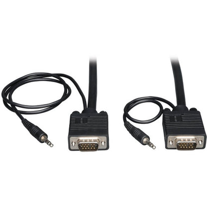 Câble coaxial pour moniteur SVGA/VGA de 6 pieds de Tripp Lite avec audio et RVB haute résolution HD15 3,5 mm M/M 6' P504-006