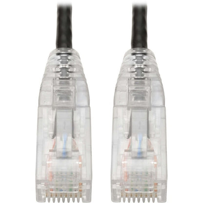 Câble de raccordement UTP Cat6 Tripp Lite par Eaton (RJ45) - M/M, Gigabit, sans accroc, moulé, fin, noir, 8 po N201-S8N-BK