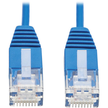 Câble Ethernet UTP moulé ultra-mince certifié Cat6a 10G de Tripp Lite par Eaton (RJ45 M/M), bleu, 6 po N261-UR6N-BL
