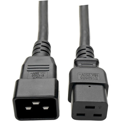Câble d'extension de cordon d'alimentation Tripp Lite 3 pieds C19 à C20 robuste 15 A 14 AWG 3' P036-003-15A