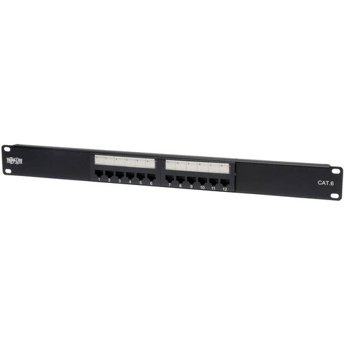 Tripp Lite 12-Port Cat6 Cat5 Patch Panel 568B 110 Punch Down Rackmount RJ45 1URM TAA N252-012